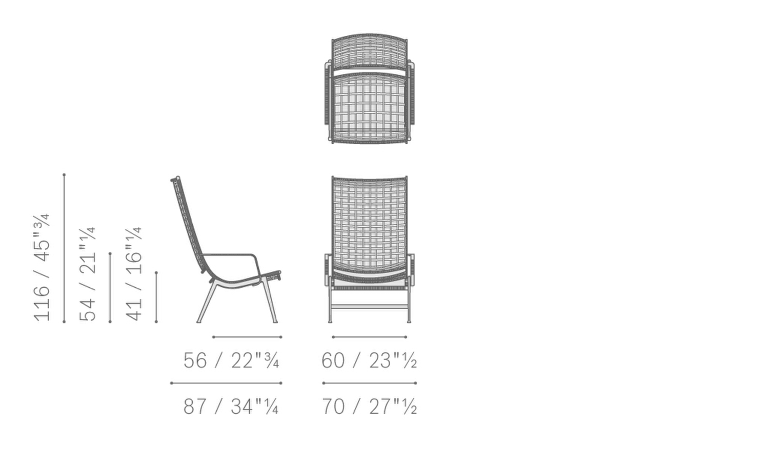 Stampa 01 solaria high back armchair with armrests 5667113